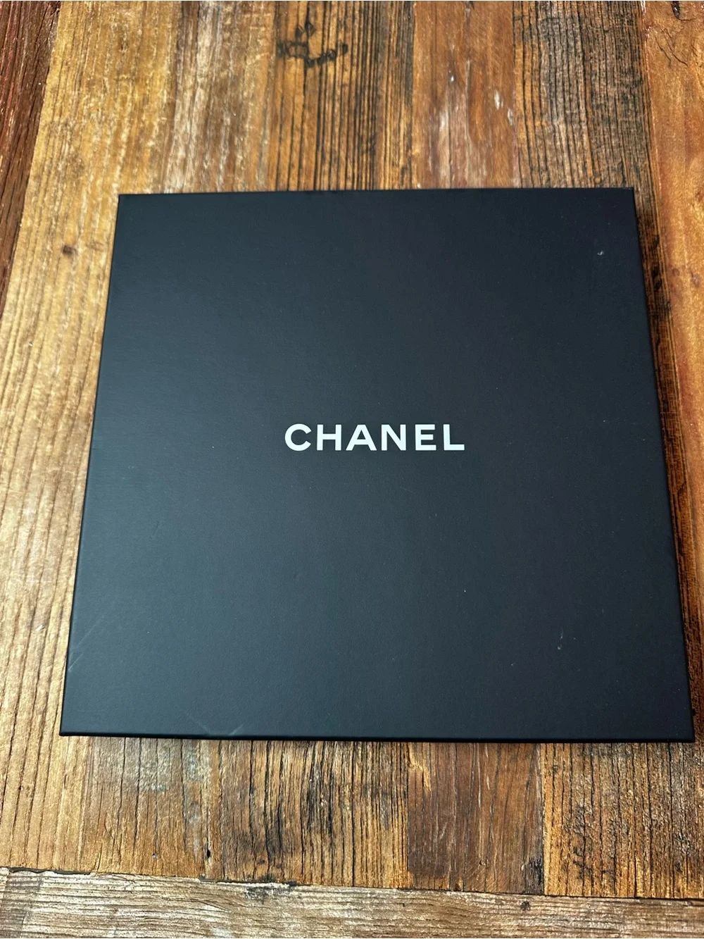 CHANEL Black and White Gift Box with Branded Ribbon